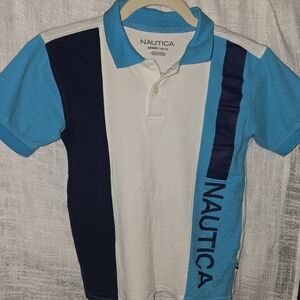 Nautica Polo for Boys Size 10/12 Blue & White